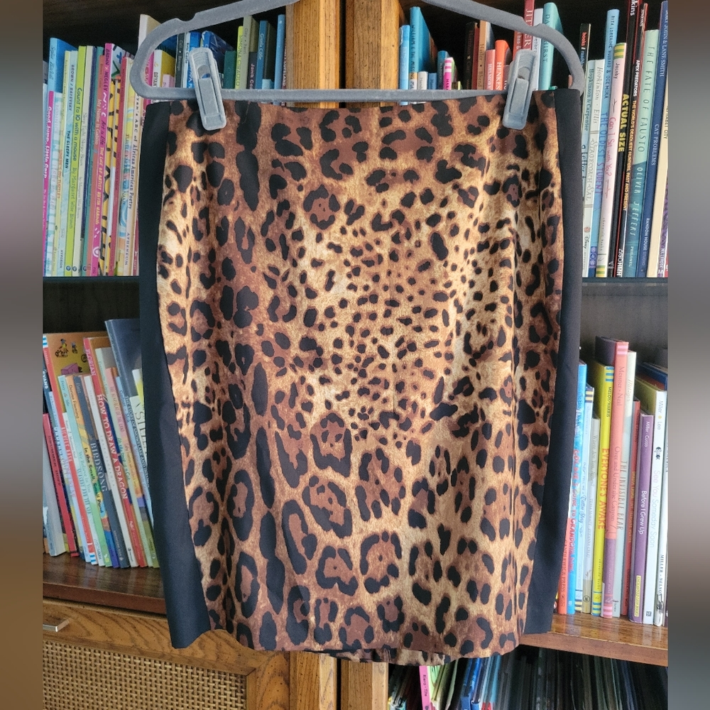 Vince Camuto Leopard Print Pencil Skirt, 12, Lined, Slit NWOT